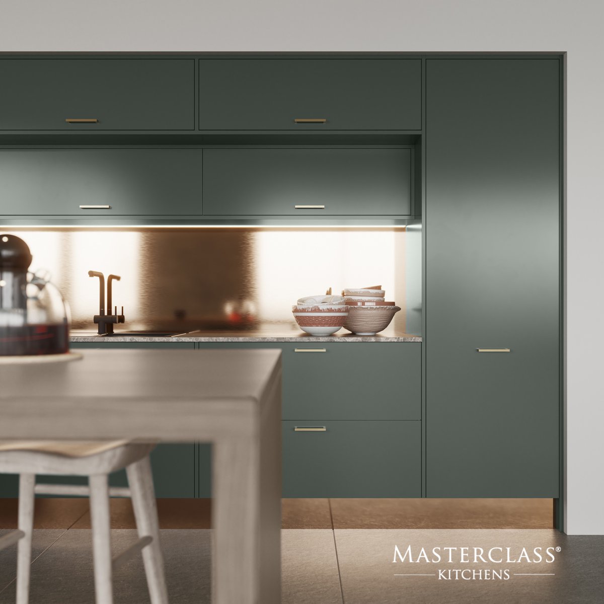 AcaeliaKB's tweet photo. As an addition to @Masterclasskitc  ever-expanding colour palette, we can now offer New Forest green 🌲 This kitchen oozes eclectic luxury 🏡 Visit our #Macclesfield showroom to see how we incorporate this beautiful collection into your new #kitchen 💭 #Cheshire #CheshireProjects https://t.co/7WOaWspzV1