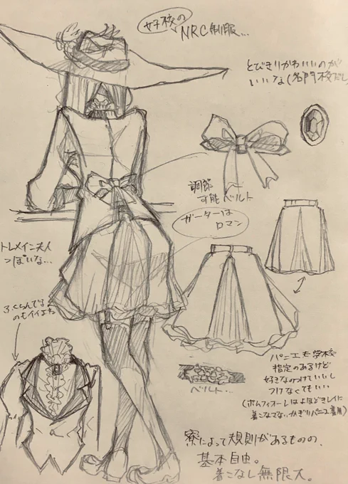 #twst女体化 
かなり前に描いて髪紙自体を紛失していた女子校制服妄想を発掘したので放流しておきます 