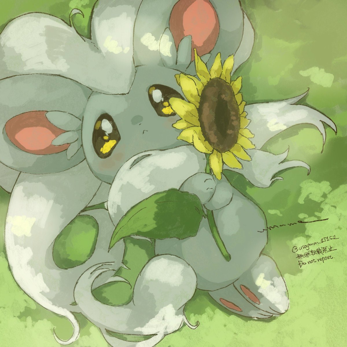 holding flower flower holding no humans pokemon (creature) solo lying  illustration images