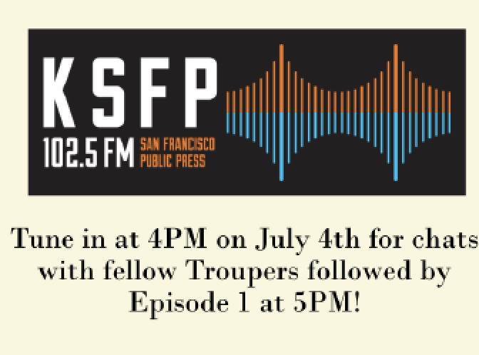SFTroupers's tweet photo. Tune into #KSFP online livestream TODAY at 5pm to hear Episode 1 of Tales of the Resistance. The first episode will be aired after chats with fellow troupe members at 4PM!
https://t.co/vMJbu3Kysa
#Resistance #theater #radio https://t.co/HuBfK7Z6nb
