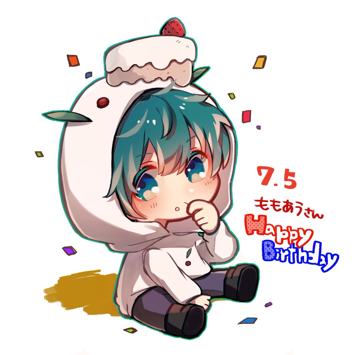 「お誕生日おめでとうございます～!✨
ちびあうさん( *ˊ▿ˋ*)っ

 #mmo」|🍵きのさん💉多忙のイラスト