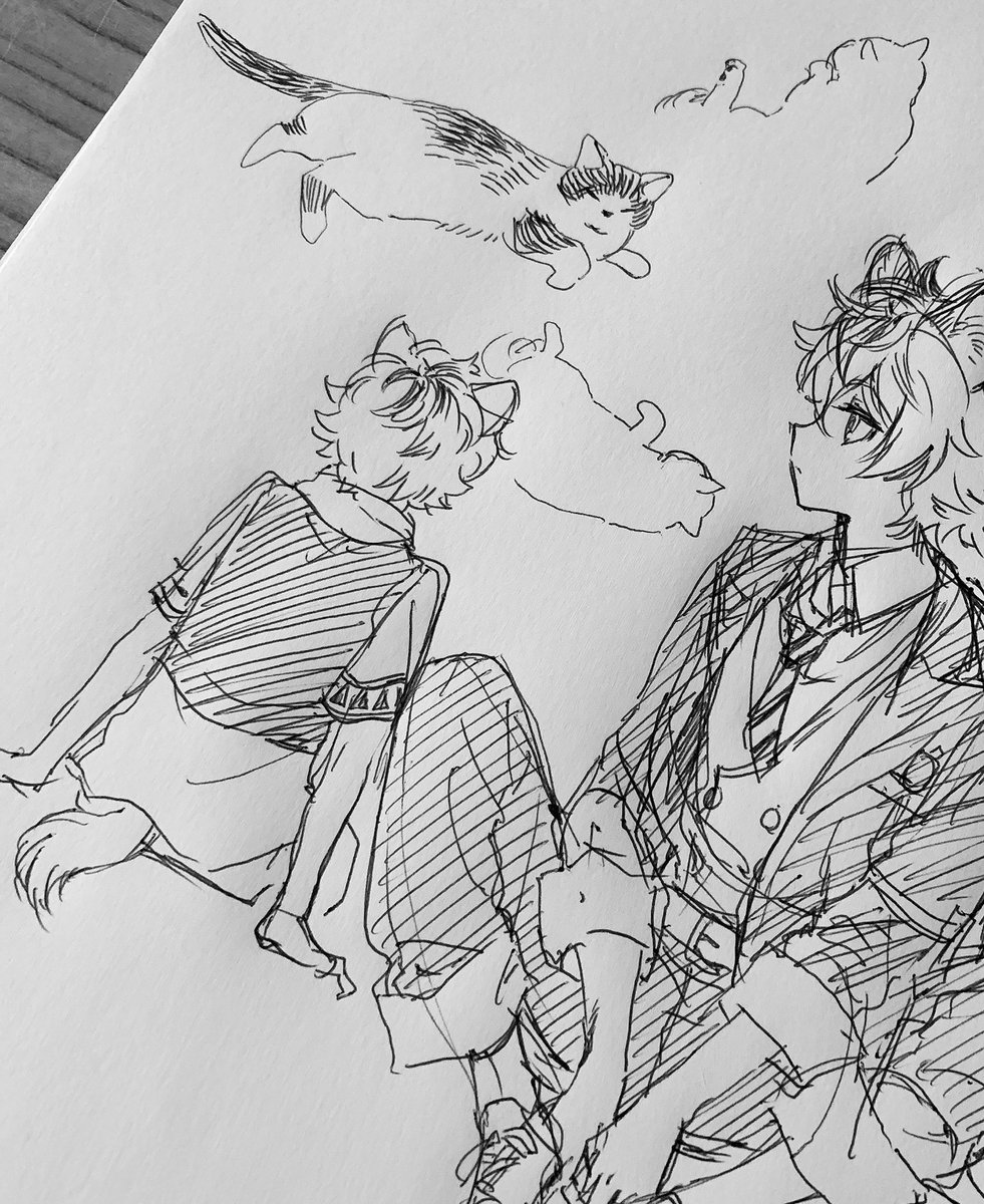 落書き中にねこ来ると描いてしまう 