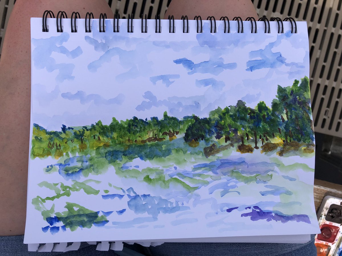 ArtExplorations's tweet photo. Awwww—nothing like a morning painting on vacation! https://t.co/KHCvhTLagS
