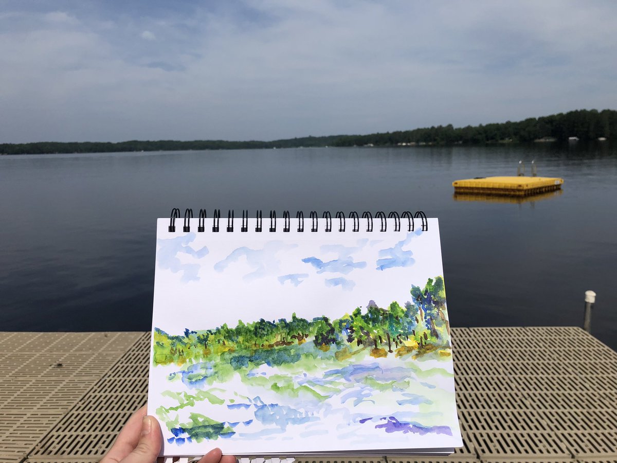 ArtExplorations's tweet photo. Awwww—nothing like a morning painting on vacation! https://t.co/KHCvhTLagS