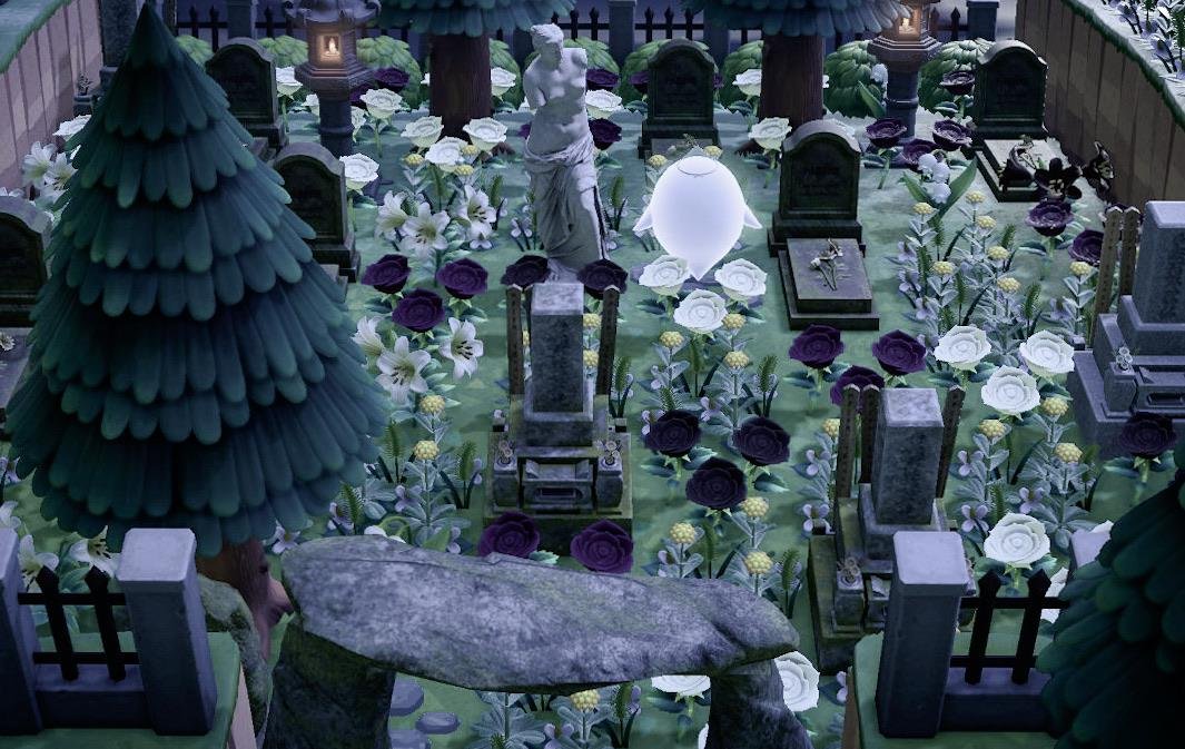 208. Un cimetière ! (Source :  https://www.reddit.com/r/AnimalCrossing/comments/hknd22/cemetery_visitor/)