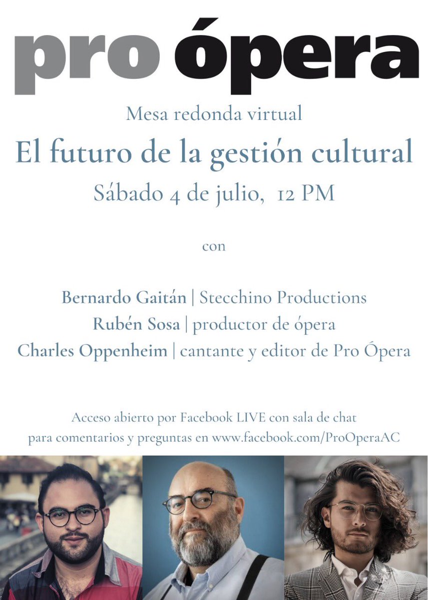 stecchino_prod's tweet photo. Nos vemos a las 12 hrs con @Pro_Opera. Con @bernardo_gaitan, @rubenovichsosa y @choppenheim. https://t.co/aUn9dFMwok
