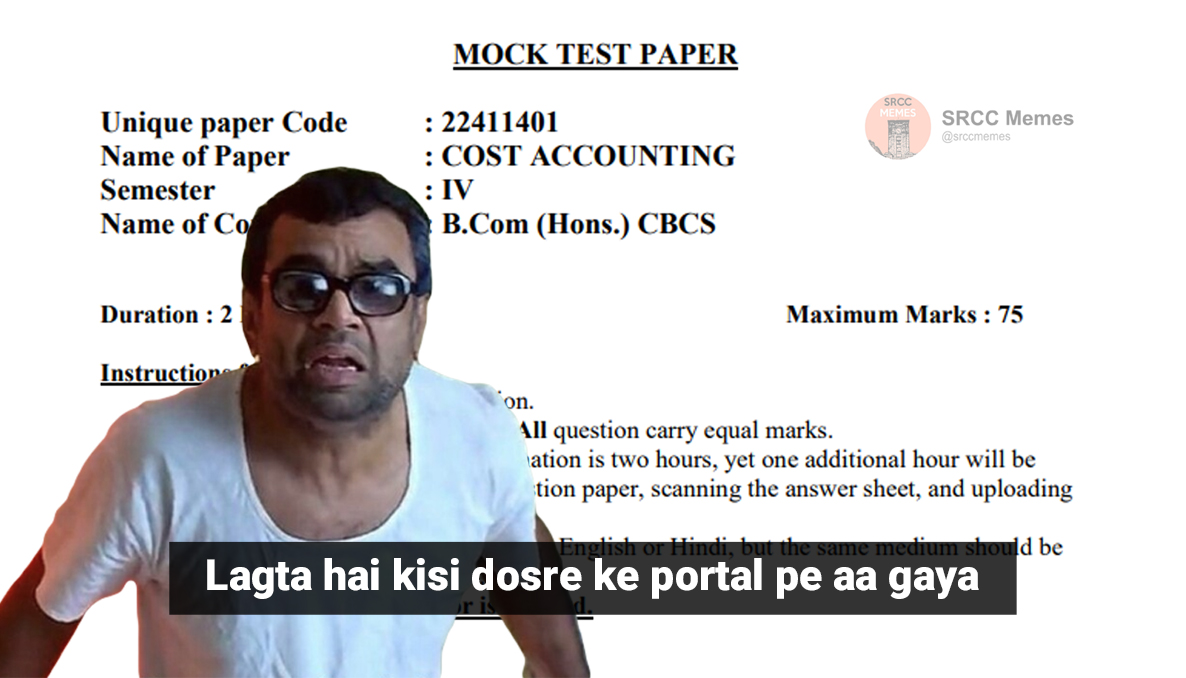 srccmemes's tweet photo. #DuAgainstOBE  #DuAgainstOnlineExams 

Final years finding mock tests of previous semester subjects on the OBE Portal https://t.co/j21SYooBiY