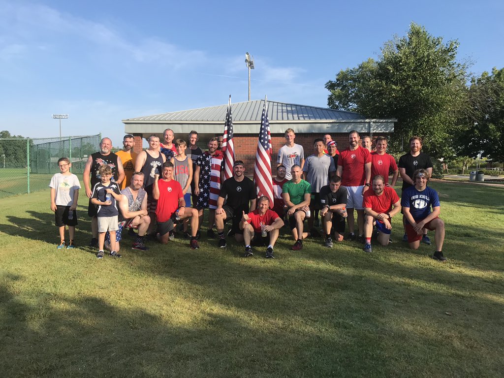 28 PAX from @F3RichmondHill @F3Pooler and <a href="/F3Statesboro/">F3 Statesboro</a>  crushed the 4th of July Red, White, and Blue Freedom Flag Slap ‘Merica Convergence this morning in the Boro... The work centered around Lucky 13’s and Bear Crawl Spelling Bee... We got better today!