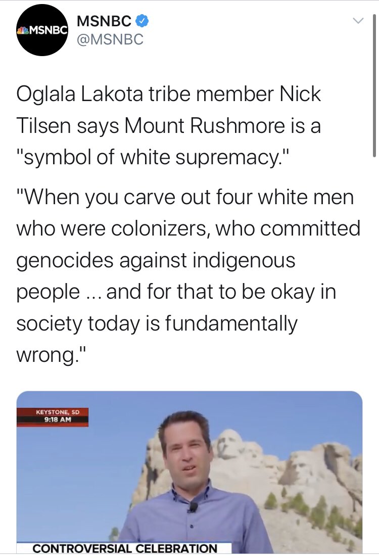  @msnbc’s “symbol of white supremacy” vs. “These immortal words set in motion the unstoppable march of freedom. Our Founders boldly declared that we are all endowed with the same divine rights — given [to] us by our Creator in Heaven.“