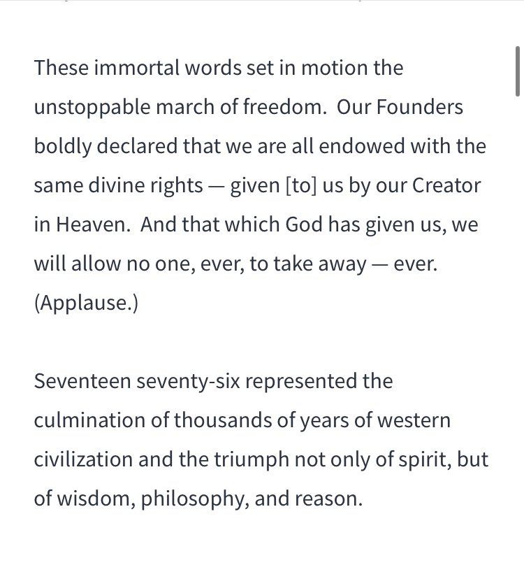  @msnbc’s “symbol of white supremacy” vs. “These immortal words set in motion the unstoppable march of freedom. Our Founders boldly declared that we are all endowed with the same divine rights — given [to] us by our Creator in Heaven.“