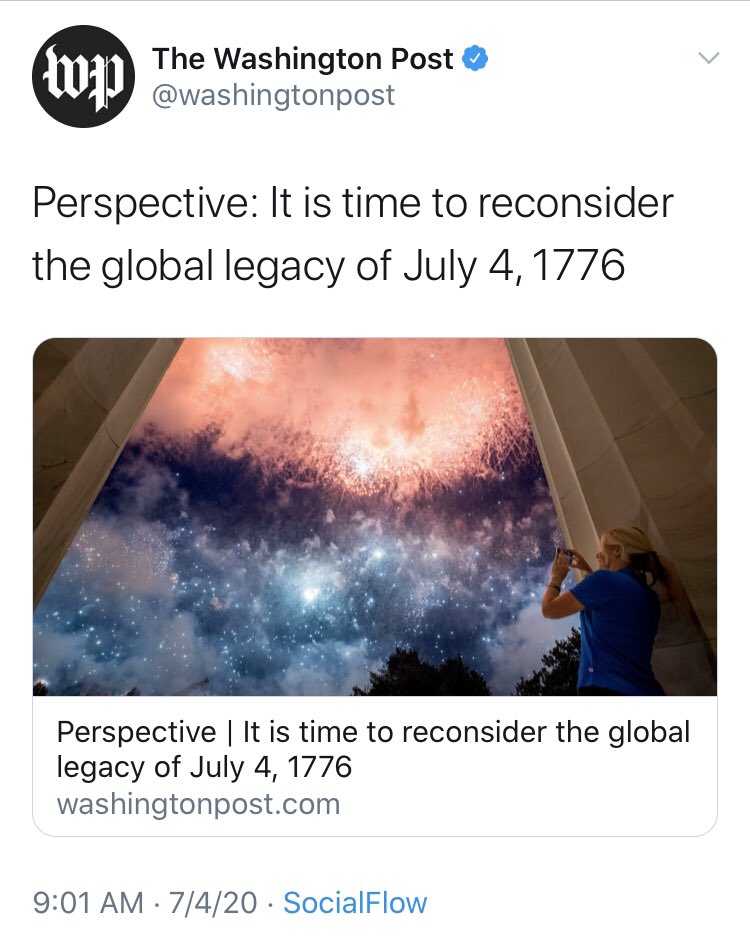 I think I’ll take “America’s future is in our hands” over “it is time to reconsider the global legacy of July 4, 1776” any day, thanks.
