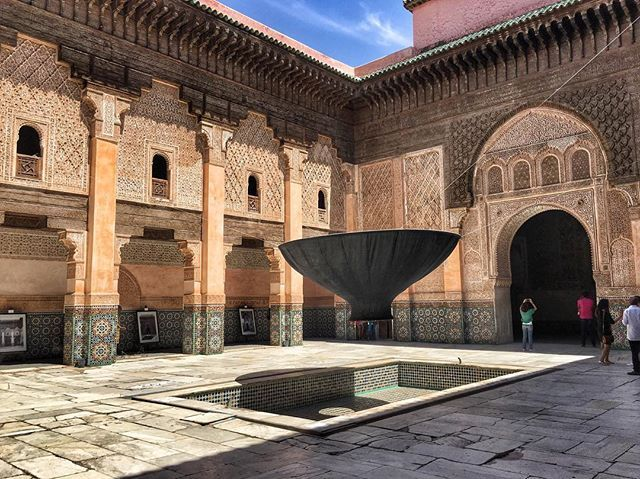 Islamic architecture in Madrasa (school/collage). Ibn Yusuf Madrasa, Marrakesh (Morocco).