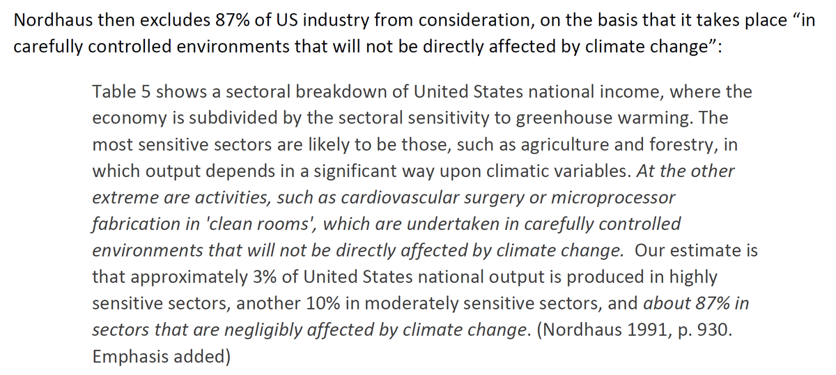 12/44 But first, exclude 87% of GDP, since it happens indoor and won't be affected by CC, using the "of the total body mass, the brain only accounts for 2%, so we might do well even without such a negligible part of our body" logic. (More on that "logic" also at the end.)