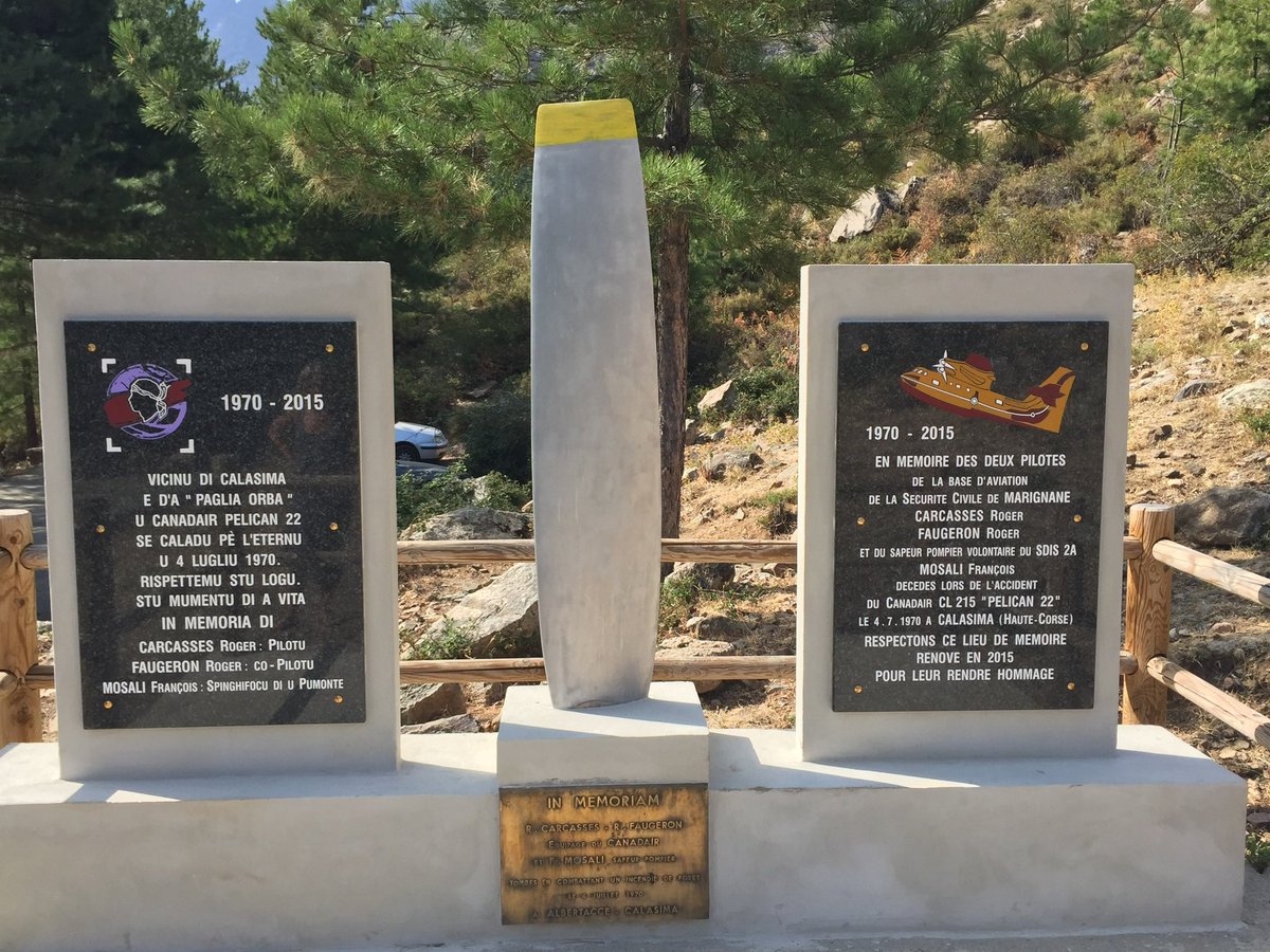 AlbertiniGilles's tweet photo. #OTD 04/07/1970 Pélican 22 de la @SecCivileFrance disparaissait à #Calasima ! N’oublions pas Roger Carcasses, Roger Faugeron et François Mosali qui ont donné leurs vies pour combattre un incendie 🔥 qui menaçait le village ! #inmemoria #niolu #Corse #heros #feu #pompiersduciel https://t.co/zTFXDYRH1d