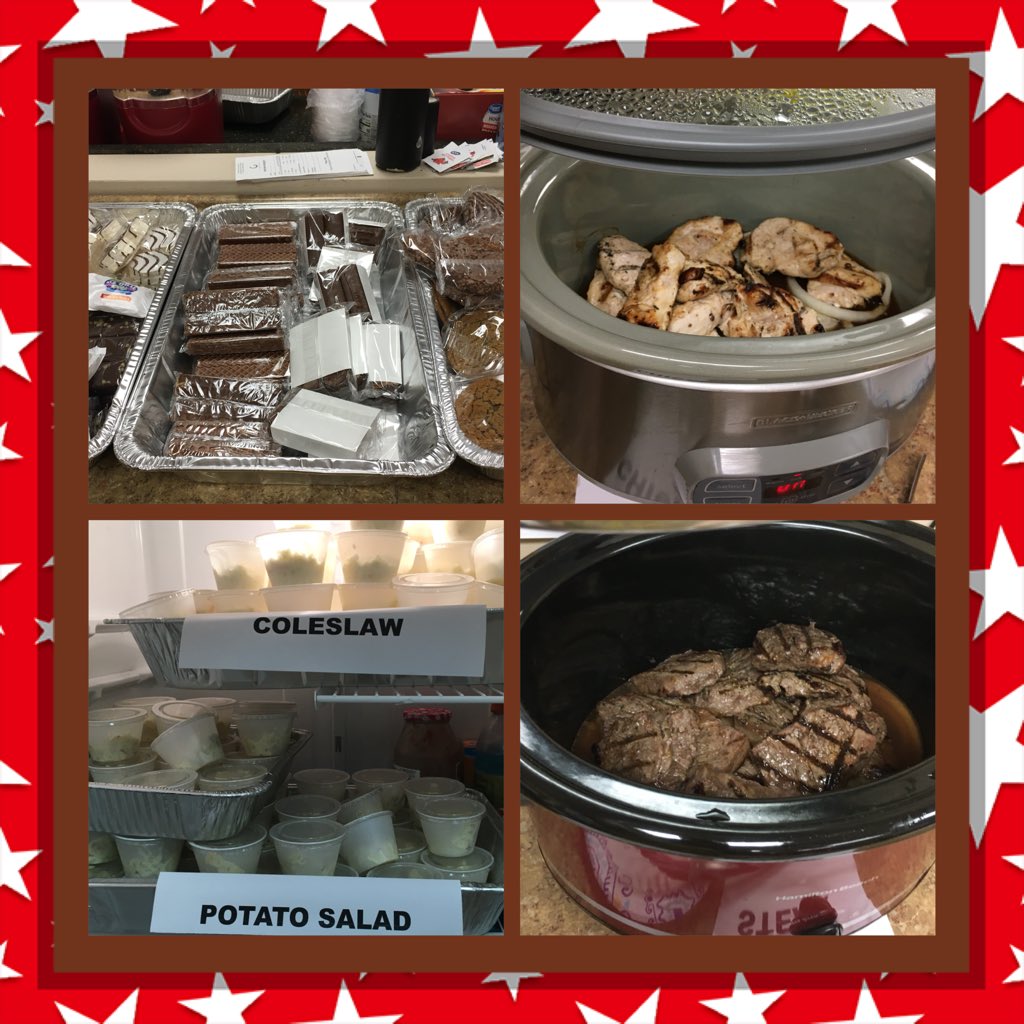 HomeDepotCadill's tweet photo. 🇺🇸 4th of July cook out! Steak, chicken, side salads and sweet treats! Thank you Barb for your excellent cooking skills! 🇺🇸 @WoodstockJordan @reimer_barb @reimer_barb @ShannonBoyerTHD @197HD #cookouttime #July4th https://t.co/QtAhXuMcUj