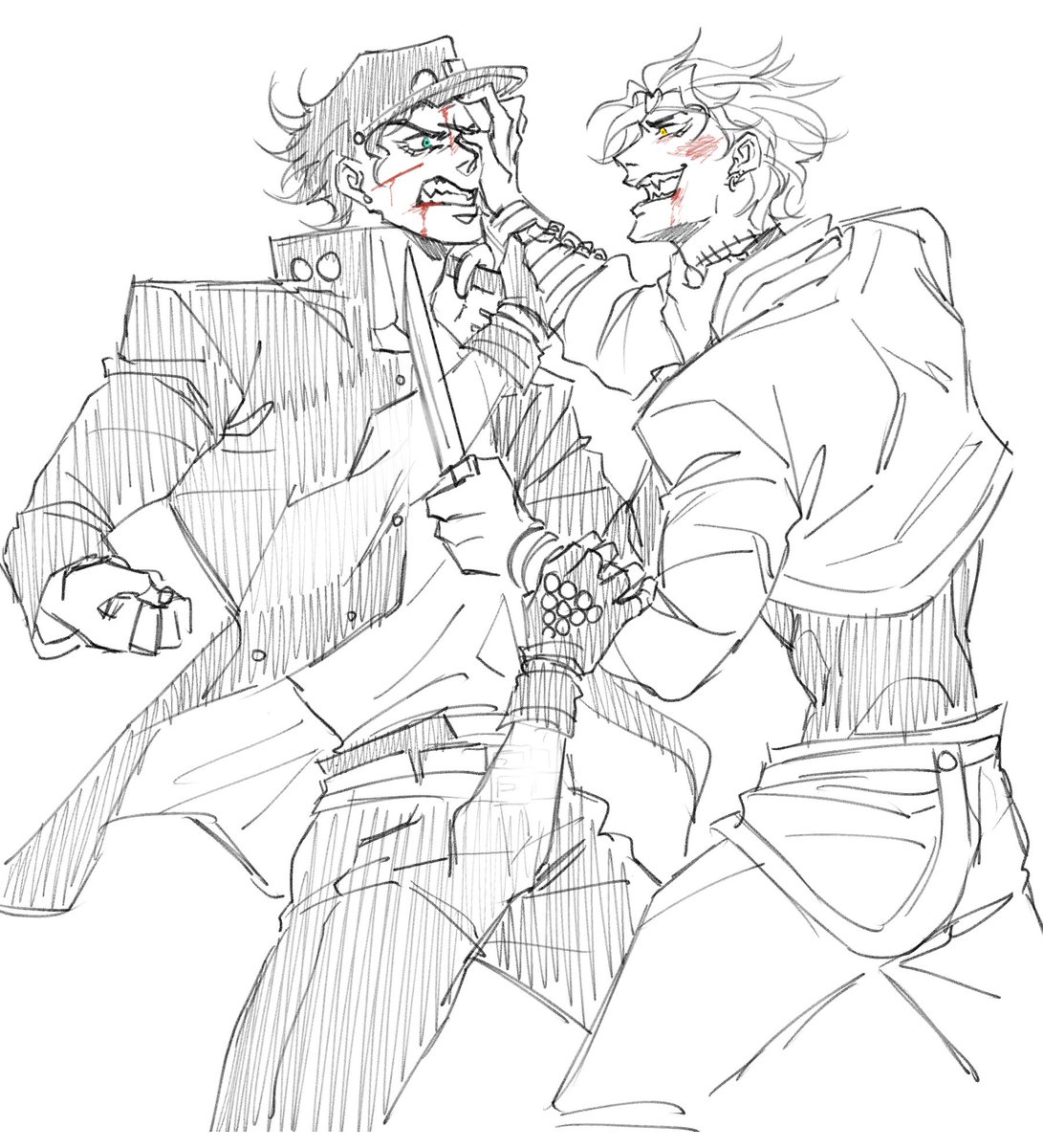 kinda wanna see jotaro and dio fight like 10 year olds idk why.