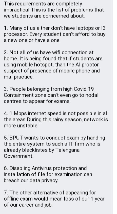 BabutaSaloni's tweet photo. Odisha BPUT students career is at stake. The guidelines and requirements issued by BPUT is impractical. #BPUTStopKaroNa  #BPUT @odisha_shines @RourkelaShines https://t.co/CYRsEWISa9