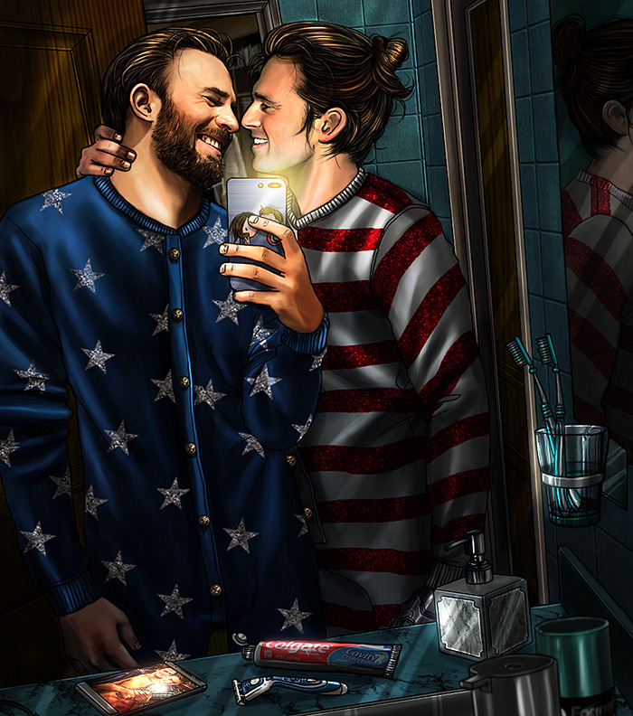 PetiteMadame's tweet photo. "From Bucky, with love: Happy Birthday, Stevie!" 🇺🇸🎂❤️

A compilation of my Steve Rogers Birthday Art (Stucky) from 2016 to 2019. #FourthofJuly #HappyBirthdaySteveRogers #chrisevans https://t.co/Wlju0jhPuT