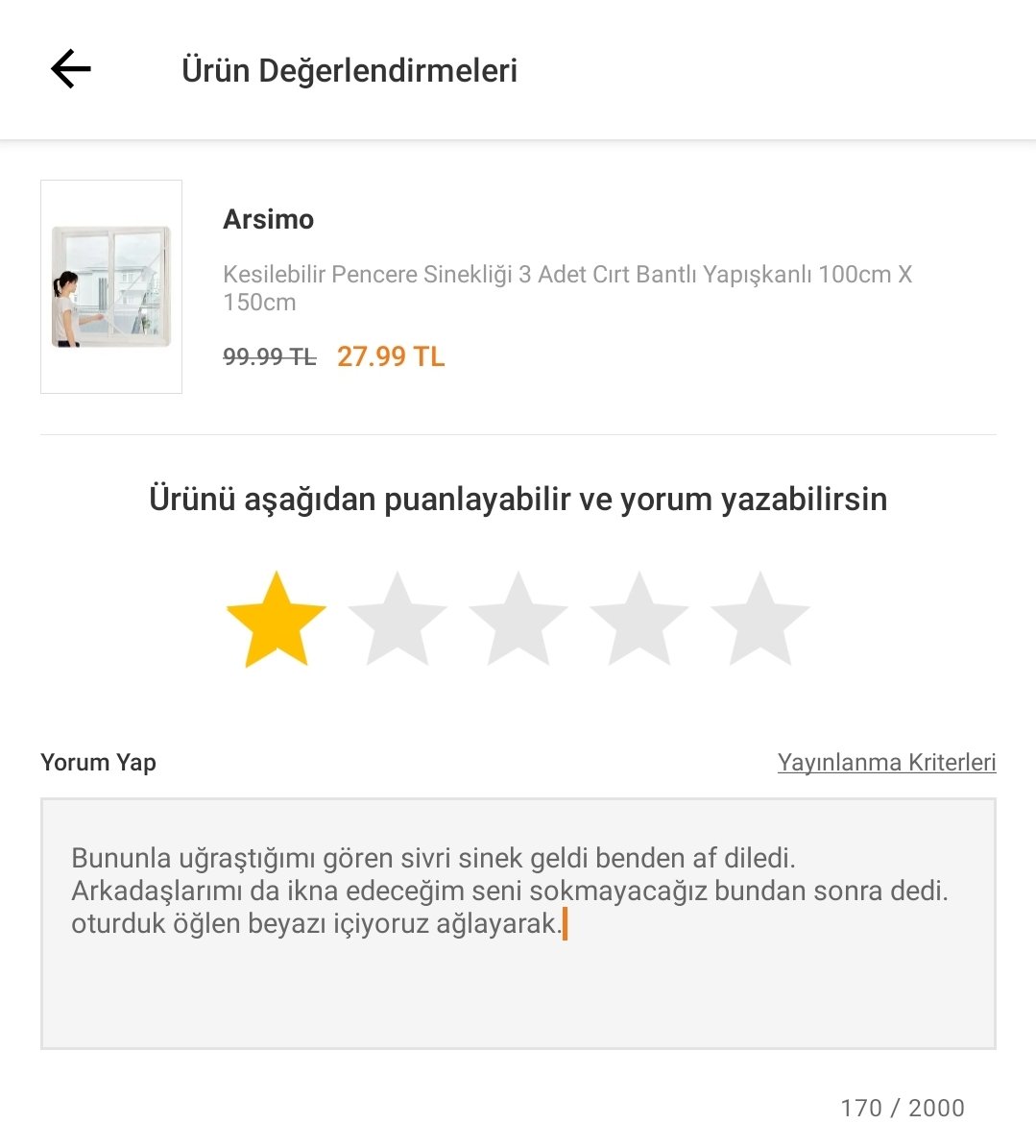 Aldığım ürünleri çoğunlukla değerlendirmeye çalışırım. Biz yaptik başkaları yapmasın.