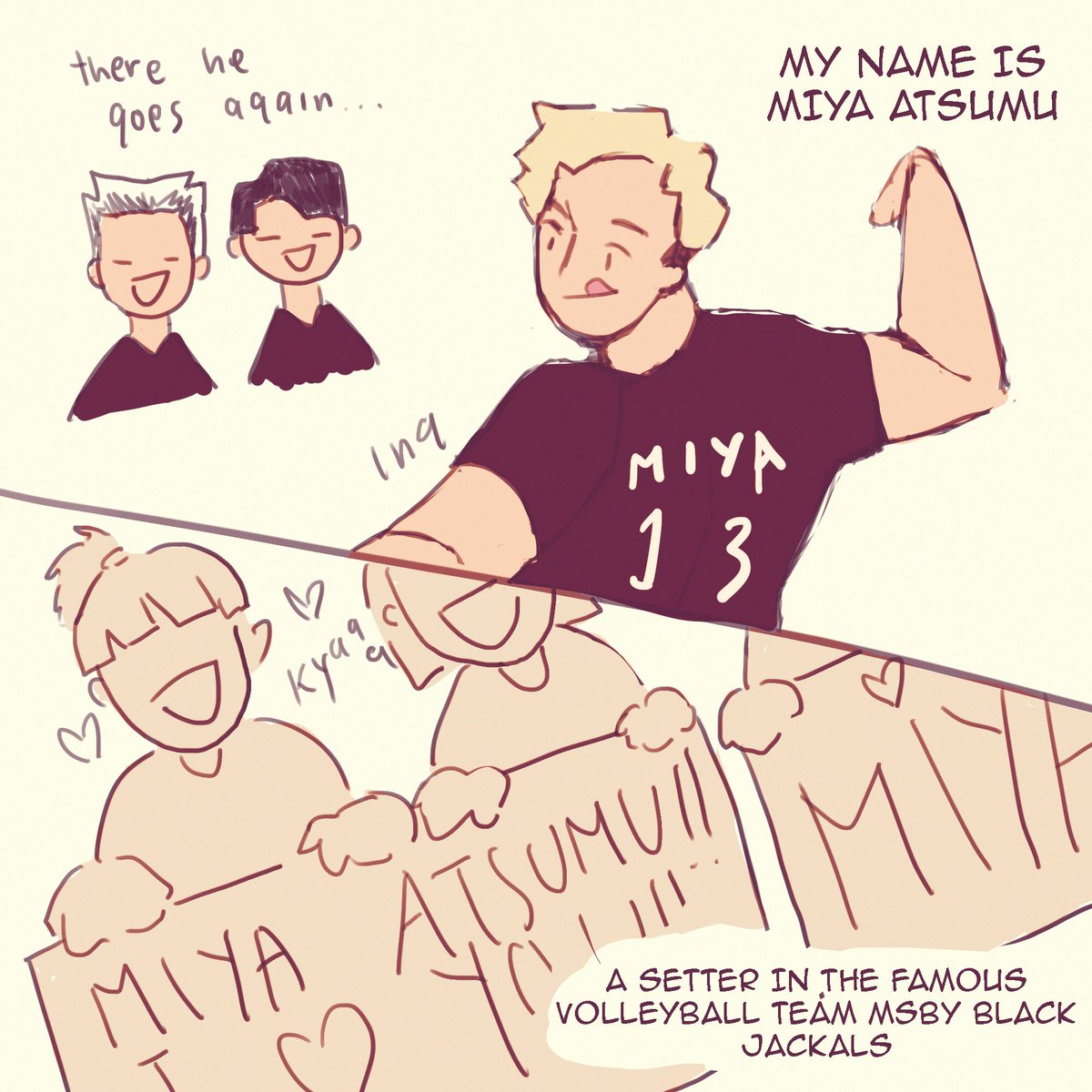 miya atsumu, president of the bokuaka sakuhina nation #haikyuu #haikyuufanart 