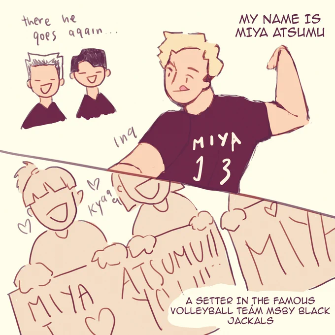 miya atsumu, president of the bokuaka sakuhina nation #haikyuu #haikyuufanart 