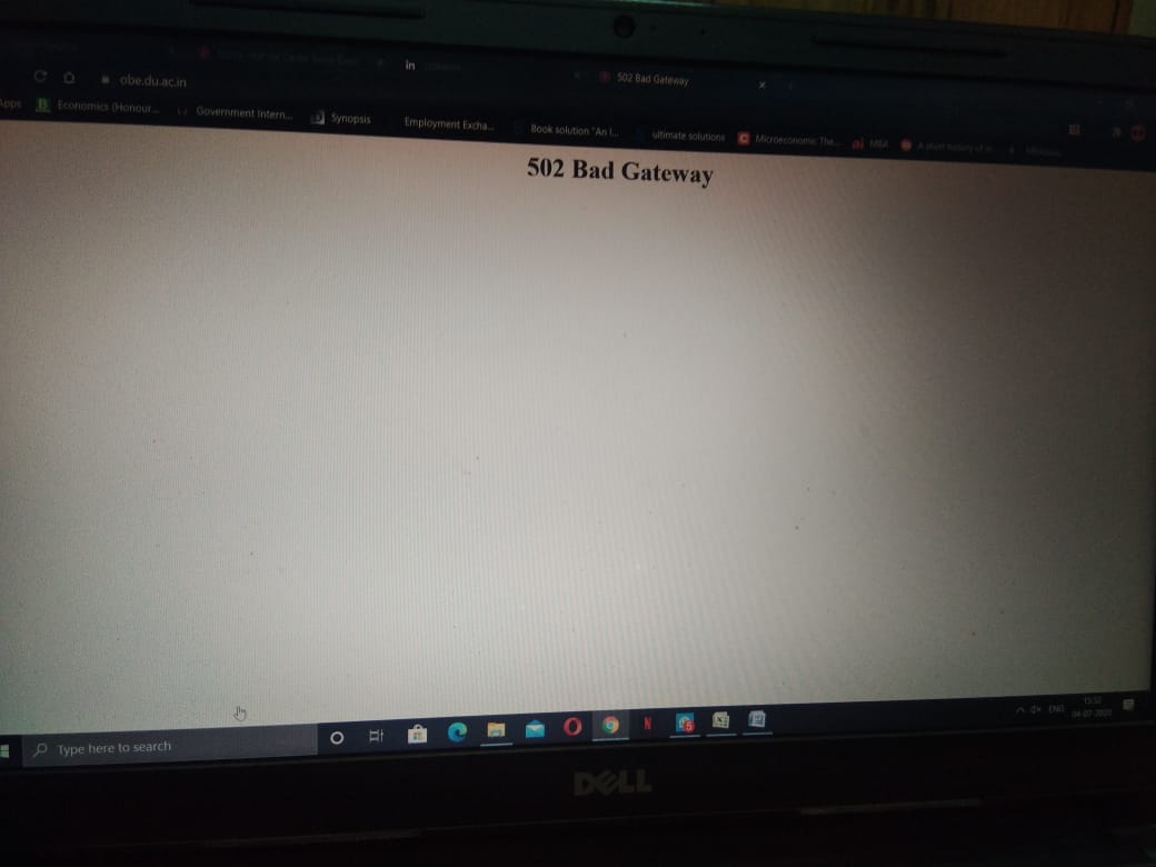 SanyaAr27's tweet photo. A crashed DU site is not something rare. This is what we get after months of anxiety and stress. If this is your answer to The Final Year examinations then please stop with this. I would seriously like to graduate DU. 
#DuAgainstOnlineExam #ScrapOnlineOBE #delhiuniversity https://t.co/2PcDozatn4