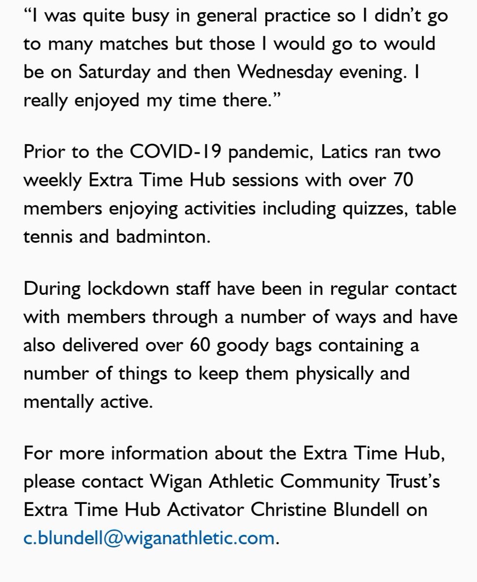 I'm just going to highlight a small number of things done in the most recent weeks, for example the continuing support of vulnerable lonely people in the area despite Covid restrictions. Above & beyond!