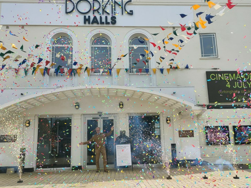 Yey!!! Our cinema is officially opening today! ✨🎉🍿 Thank you to Councillor David Draper. 

dorkinghalls.co.uk/safety

We're kicking off with Trolls World Tour, Onward, Little Women, Military Wives, 1917, The Invisible Man &amp; Wild Rose. 

Plus, discounted tickets!