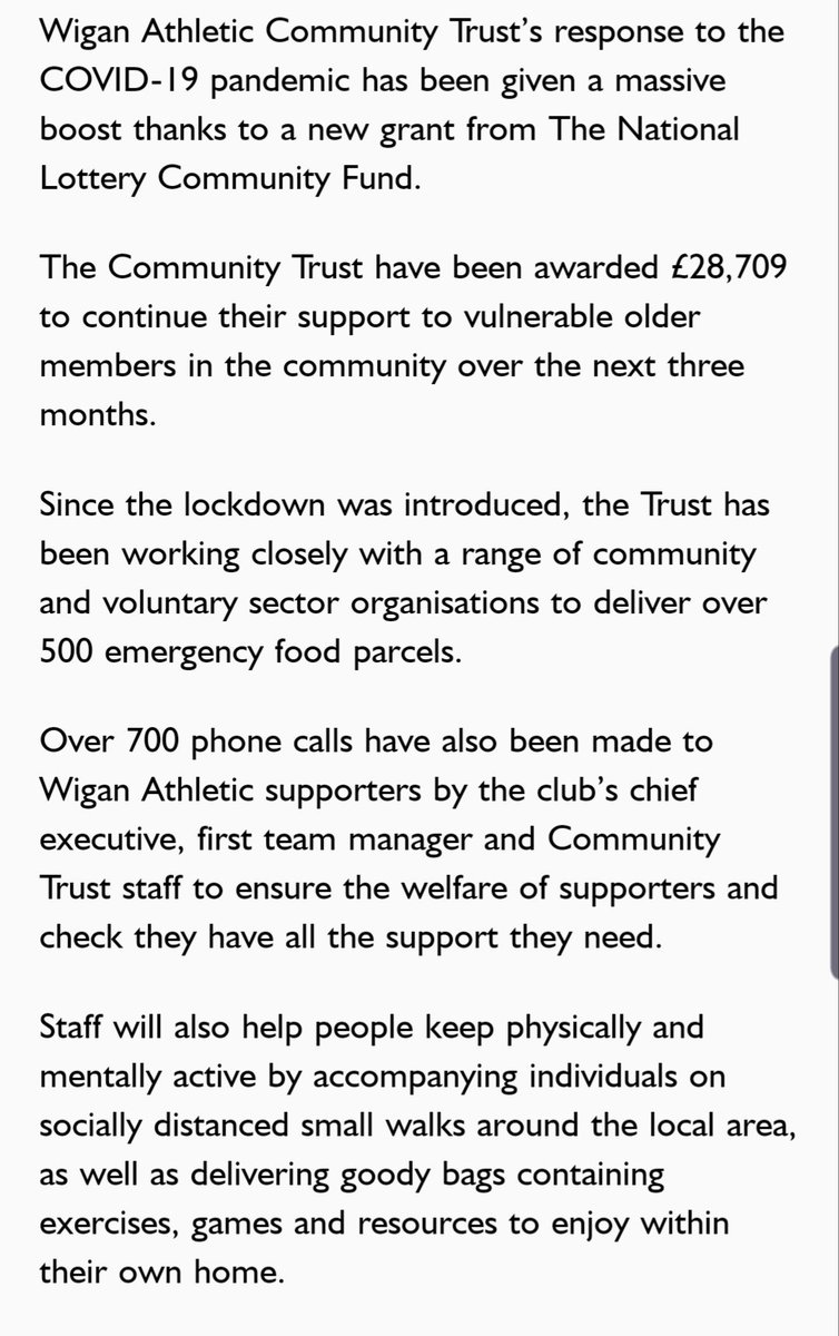 It works on social inclusion, with minority groups, is one of the biggest supporters of the local food bank, has an amazing history of supporting families with sick children & really is the beating heart of the town.
