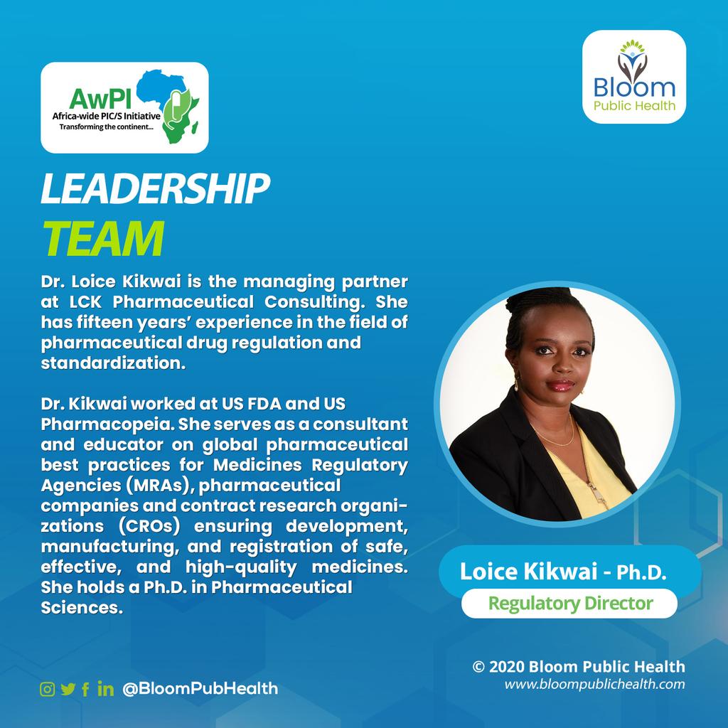 bloompubhealth's tweet photo. Introducing a member of the Leadership Team of the Africa-wide PIC/S Initiative (AwPI). Meet the Regulatory Director, Loice Kikwai, Ph.D. @ChepchumbaDr
Read more about the 3-way partnership at https://t.co/lXvdK7QLhp
#publichealth #Africanpharmaceuticals #AwPI #bloompublichealth https://t.co/GXsYZHUjGF