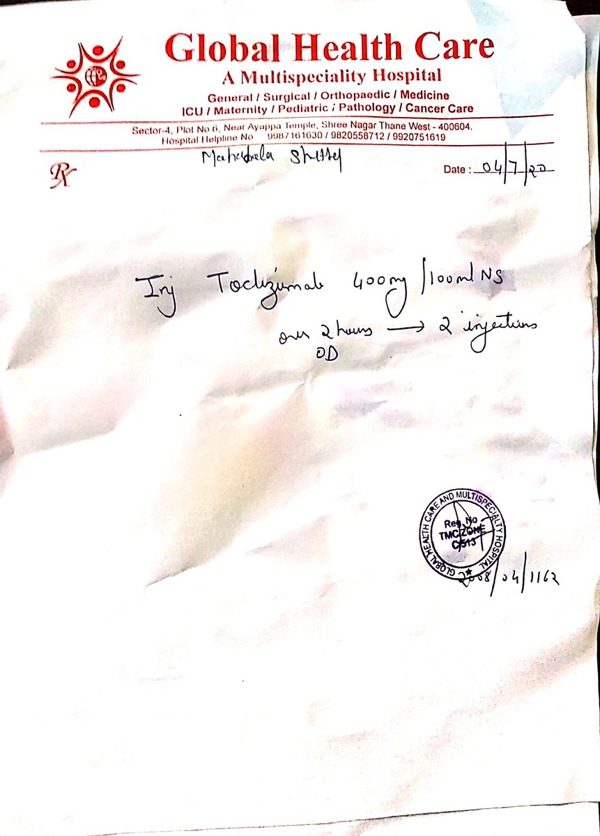ShettySumesh's tweet photo. Hi I am not able to get the attached medicine which is related to covid, I need it as soon as possible. Kindly help me on this there is a acute shortage going around @CMOMaharashtra @AUThackeray https://t.co/2nedRr5Vhu