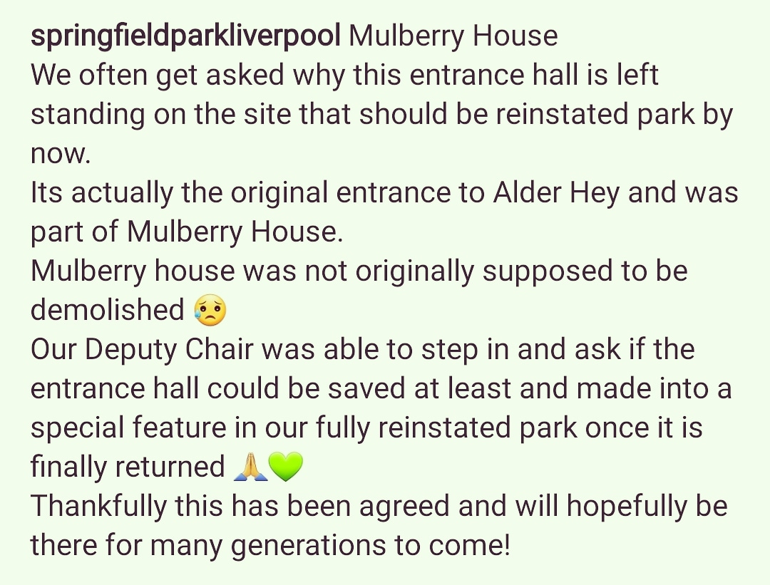 FOSPLiverpool's tweet photo. Mulberry House
Entrance Hall saved by our Deputy
Chair ๐
#History #ImportantHistory #Saved #MulberryHouse #ProtectOurHistory #AlderHey #ParkFeature #OurPark #SpringfieldParkLiverpool #FriendsOfSpringfieldPark #VolunteerGroup #WorkingForYou #OurCommunity #CommunityFirst https://t.co/SVqPeNzMCa