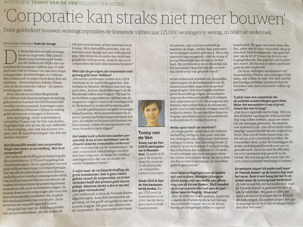 Lezenswaardig en interessant interview door Tonny v.d. Ven in NRC.