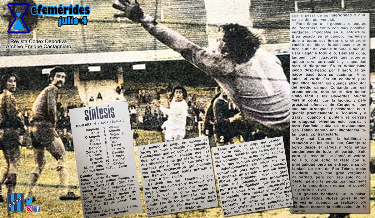 clubsantelmo's tweet photo. ⌛ #efemerides julio 4
🏆 #recuerdos #Futbol de #Primera
⚽ 1976 #SanTelmo 🆚 cuadrado #Banfield
👉 #Revista #CodexDeportiva https://t.co/sOHyvDjvoW