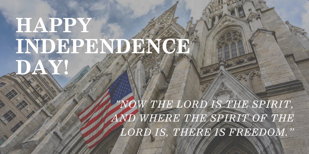 StPatsNYC's tweet photo. May God bless America on this 4th of July! Wishing everyone a happy and healthy Independence Day weekend. #GodBless #4thofJuly #Amen https://t.co/zXuKmJv2Jf