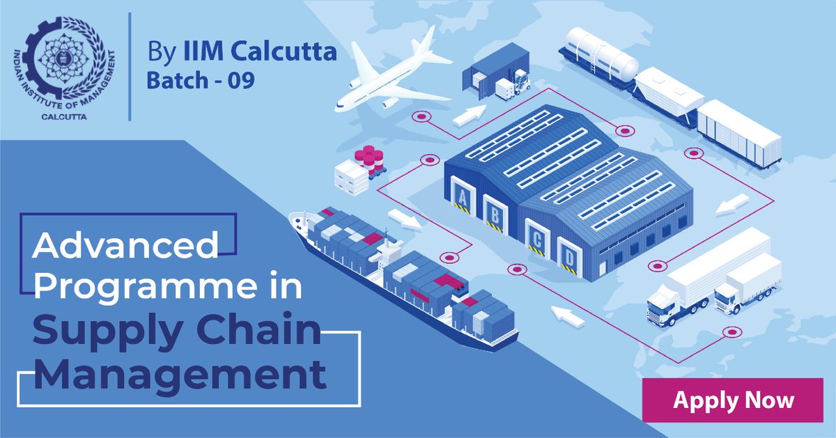 EducationHughes's tweet photo. The real competition is between supply chains, not companies! Learn Advanced Supply Chain Management #APSCM from India's top B-School @IIM_Calcutta! #Batch09
Info https://t.co/HUAsBB1wTW
#PoweringYourCareer #ExecutiveEducation #liveonlineclasses #supplychainmanagement #IIMC https://t.co/LmZv3SYHeD