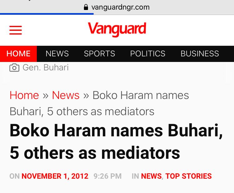 chukwuebere4's tweet photo. As you continue to defend the TERRORIST hell called #OneNigeria, don’t forget that BokoHaram once appointed BUHARI as it’s Chief Negotiator. Same late Buhari also called for nationwide Sharia. Today, no terrorist is on trial &amp; 1,500 of them captured have been freed.
#BiafraExit https://t.co/W6J68ddR0Z