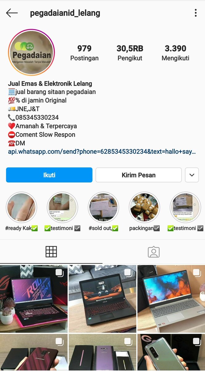 Website Lelang Barang Pegadaian BARANG BARU
