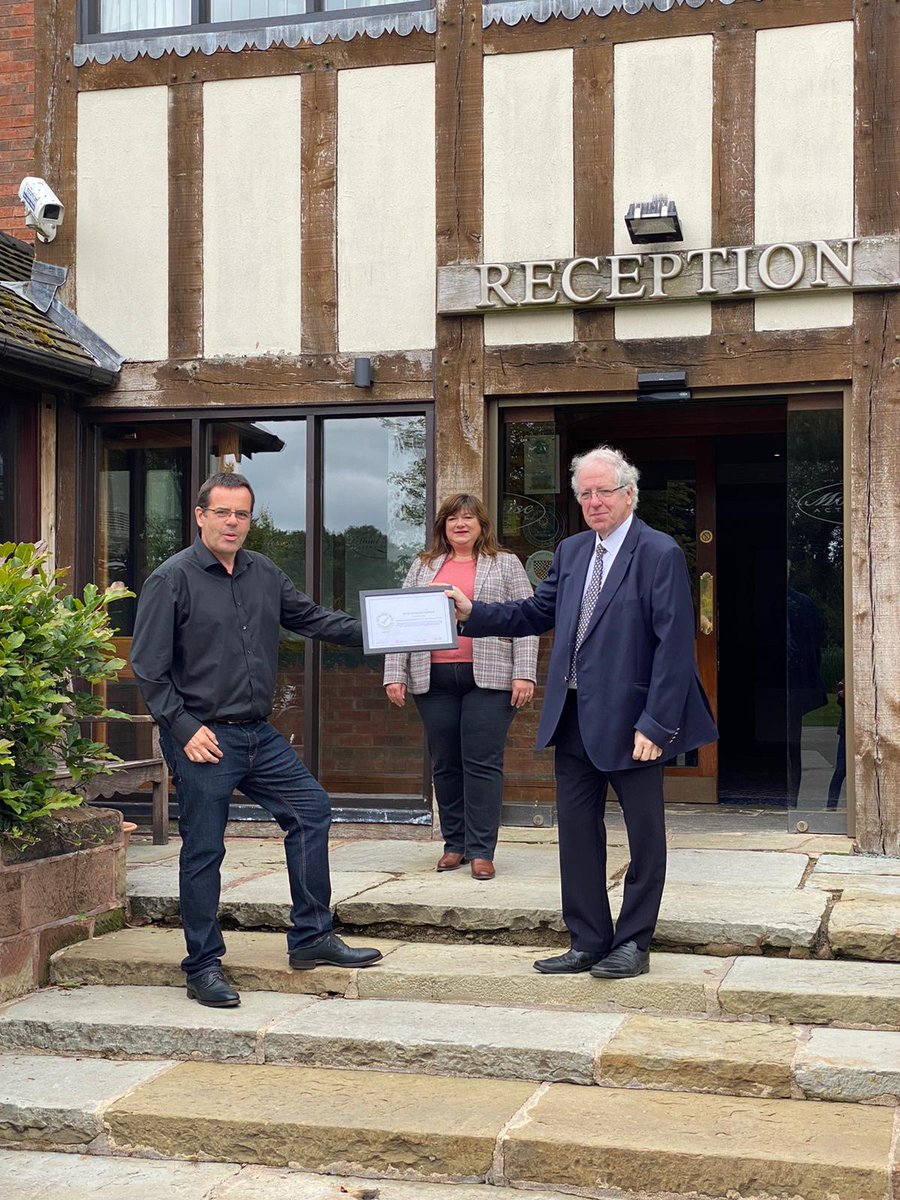 Our new Chairman of the @VisitBritain BTA Board, @Patrick4Dales, is out and about visiting hospitality businesses today! First stop @themoathouse in Staffordshire proudly displaying their industry standard certificate. They're good to go! ✅ @EnjoyStaffs