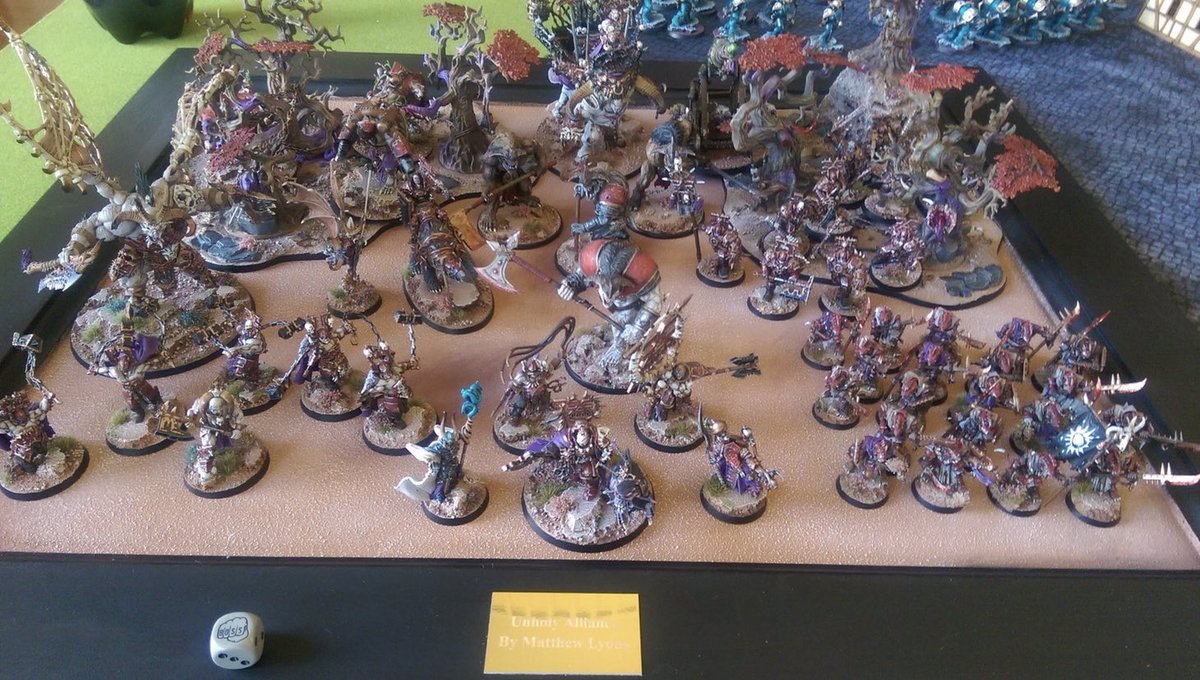 The first model I painted for AoS, and my first army - A wild mix of Khorne & Skaven that served me very well in the wild west of AoS. RIP Grand Alliances.