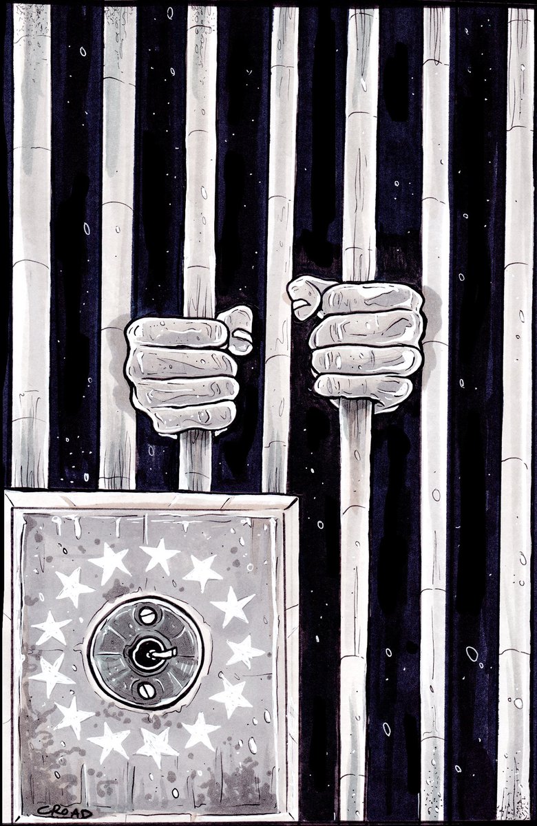 A colony is a colony by any other name. {Ink, Marker; last night} ⚡️ #abolishprison #abolishICE #independenceforwho? #abolishpolice #decolonizeamerica #decolonizeamericanhistory #croadcore #illustration #holidayart