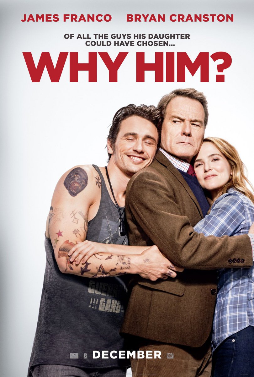 137. WHY HIM (2016) -- Seorang ayah yang bertanya-tanya dari sekian banyak cowok kenapa anaknya memilih pacaran bersama Laird. Ini film komedi ringan goblok gitu. But guys, it's Zoey Deutch!