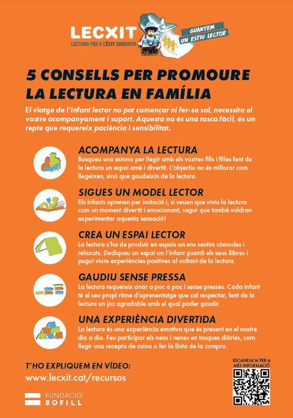 IEVilaRoma's tweet photo. Temps de lectura, temps en família. Bones estones d’estiu. @EscolaVilaRoma i @BibPalamos acompanyen a les famílies per un  #Estiulector. Gràcies pels consells @lecxit @FundacioBofill https://t.co/3FkXaOcYGG