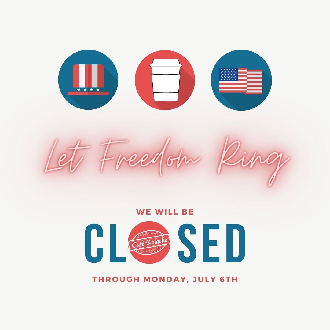Enjoy the long weekend like we are, in honor of Indepence Day. We will reopen on Tuesday, July 7th.

#KeepCalmAndKolacheOn #4thofjuly #july4th #Beaverpa #BeaverCounty #keepyourdoughlocal