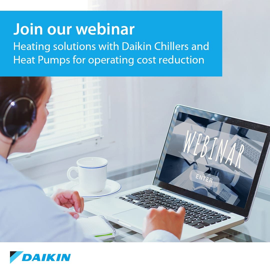 Daikin_MEA's tweet photo. Join our webinar to explore various innovative heat recovery solutions using Daikin Chillers and Heat Pump Systems, to achieve a significant reduction in capital and operating costs. Register now:
https://t.co/CcNOi7JEby
#Daikin #Webinar #Chillers #HeatPumps #costreductions https://t.co/krI4Q5WqZ5