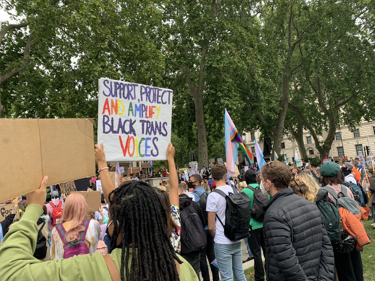 c_e_lord's tweet photo. Great to be at the #TransRightsAreHumanRights protest in #parliamentsquare London hearing amazing speakers calling for safety, healthcare, and recognition for #trans folk. #transprotest #GRAreformNOW #TransWomenAreWomen #TransMenAreMen #NonBinaryPeopleAreValid https://t.co/Cn3kCc9X7R