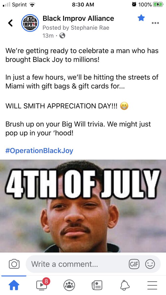 #WillSmith#operationblackjoy#blackimprovalliance#miamiimprov#blackimprov#4thofJuly#hero#appreciationday