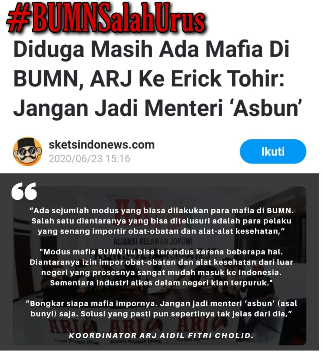 Pisolempar3's tweet photo. Nah...jangan ngelak lagi lah Bapak @erickthohir kau baca dulu berita ini biar cukup jelas, Jangan asal bicara tongkosong nyaring gitu. Ingat bukan Milik Pribadi mu BUMN ini.
Biar kau Paham...!!!
@ListonJenta 
#BUMNSalahUrus 
#BUMNSalahUrus https://t.co/6R6RuPG1f2