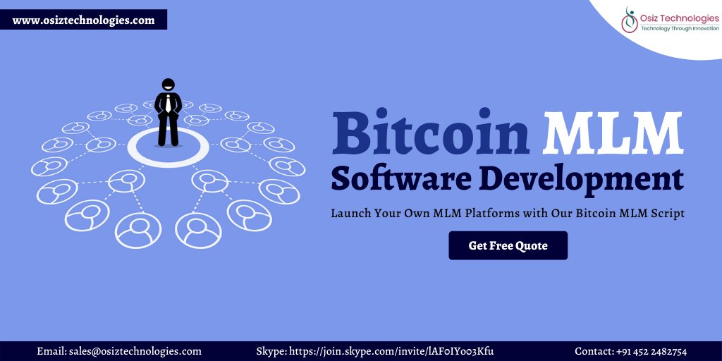 Osiztech's tweet photo. Get the ready-made #Bitcoin #MLM platform at affordable costs from #Osiz for your #crypto funding &amp; trading with multi-payment gateways that aid your #BitcoinMLM #business hit.

>https://t.co/o7bsWFyBFb

#bitcoinmlmsoftware #cryptocurrency #unitedstates #entrepreneur #Brasil #UAE https://t.co/KuIBf00mSO
