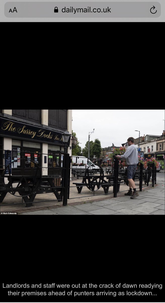 CJSPlants's tweet image. One of our team members was photographed in the Daily mail, making ready one of the pubs ahead of reopening.